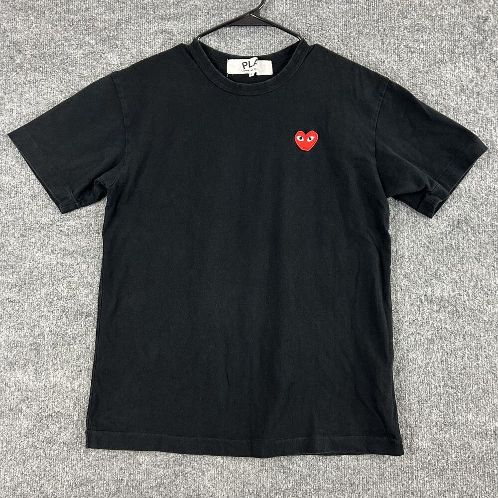 Comme Des Garcons Play Shirt Mens Large Black Red Heart Logo Tee Japan Casual
